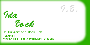 ida bock business card